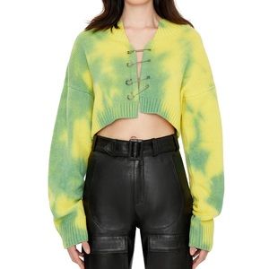 Danielle Guizio safety pin cardigan
Yellow/green